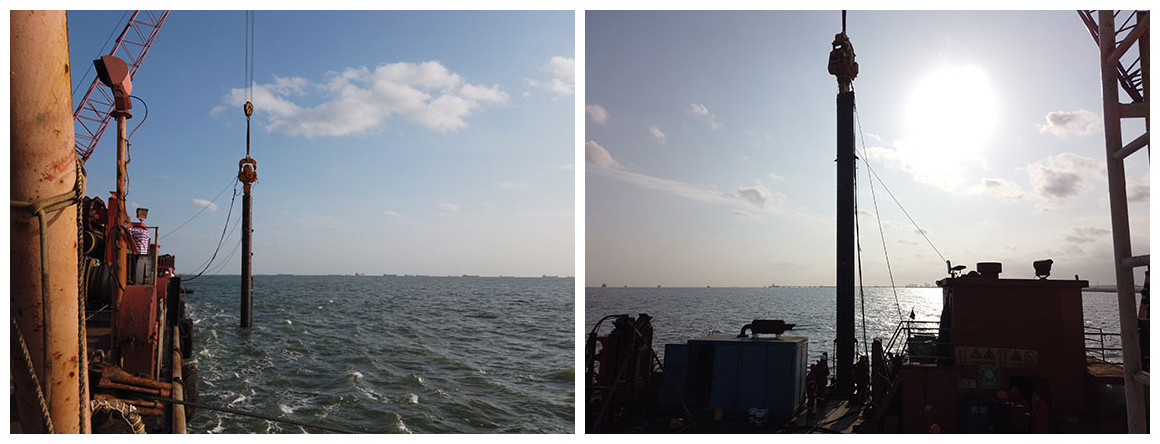 曹妃甸工業區入海排汙口工程項目正在進行中