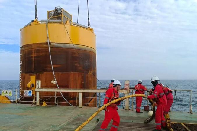 陽江漂浮式海上風電項目完成（chéng）全部吸力錨沉貫（guàn）施工