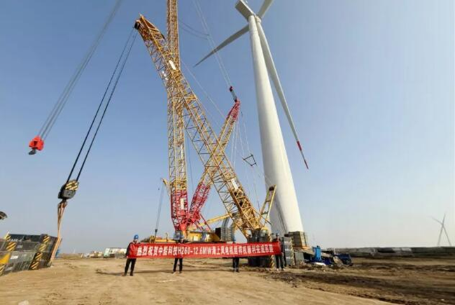中船科技首台H260-12.6MW海上機組完成吊裝