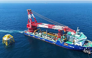 華能山東L場址海上風電項目導管架基礎施工圓滿完（wán）成（chéng）