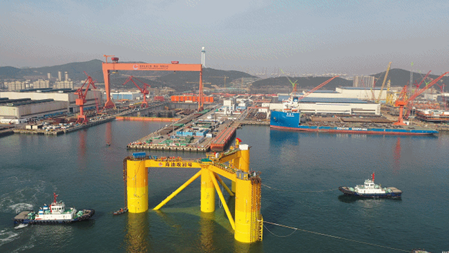 全球首座（zuò）“雙（shuāng）百”海上風電平台管樁鋼全部湘鋼造