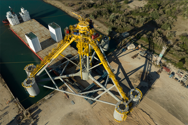 圖說丨全球首個張力腿漂浮式海上風電基礎（chǔ）下水