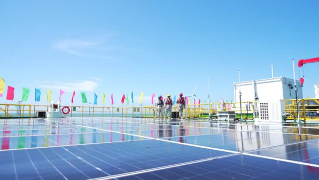 全國首個吸力筒基礎桁架式“風漁融（róng）合（hé）”型海洋牧場正（zhèng）式投產