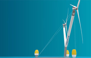 全球單機容量最大漂浮式風電平台吊裝塔筒